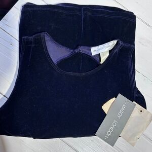 Maggy London Deep Purple Velvet Maxi Dress Sleeveless Keyhole Back 36009 W 8